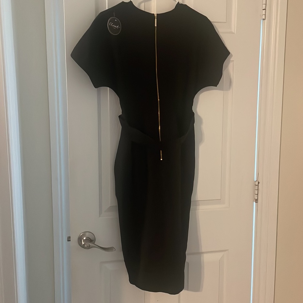 Closet London Petite kimono wrap dress in black - Picture 8 of 11